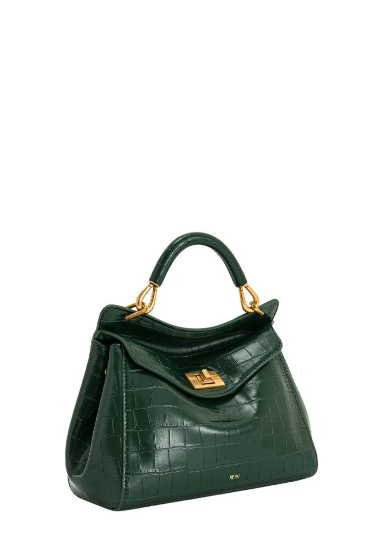Lucia Classic Top Handbag - Green Croc