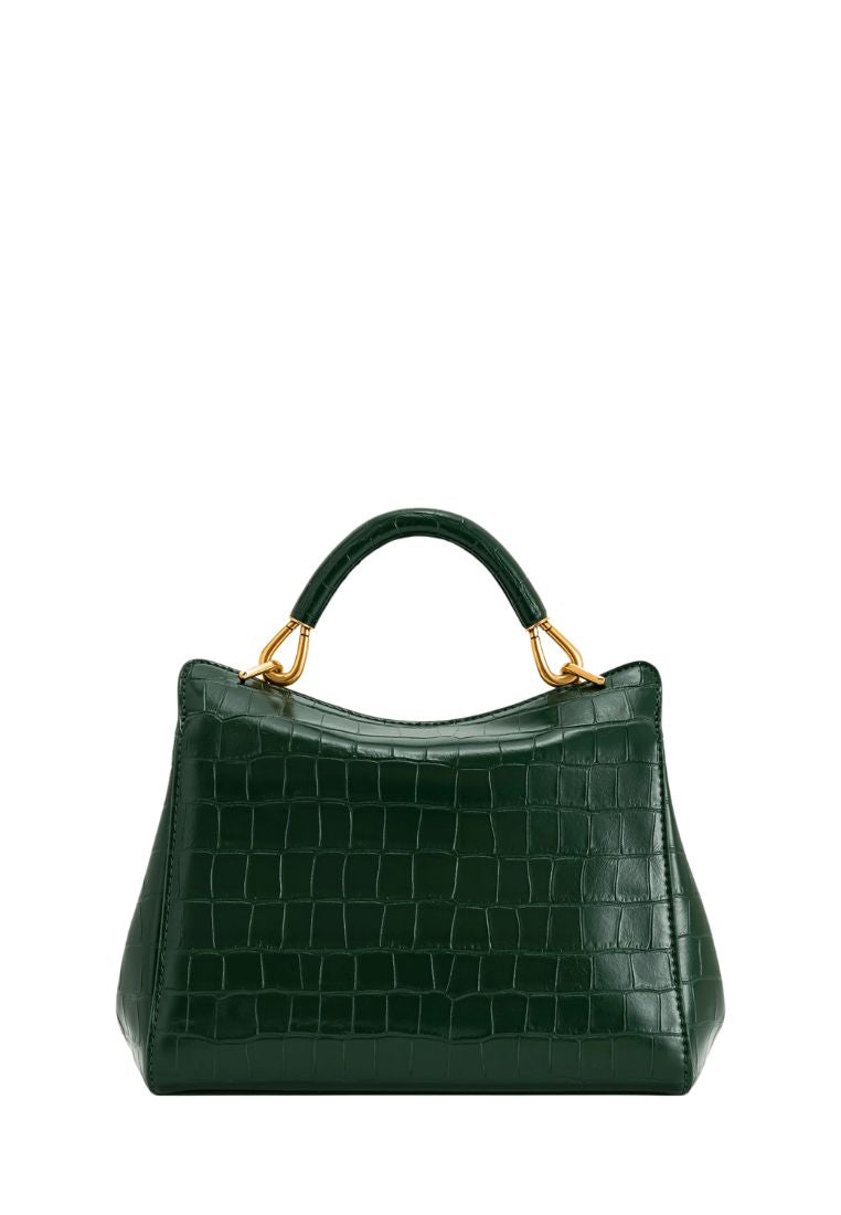 Lucia Classic Top Handbag - Green Croc