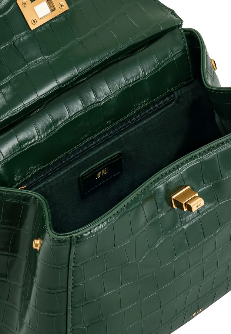 Lucia Classic Top Handbag - Green Croc