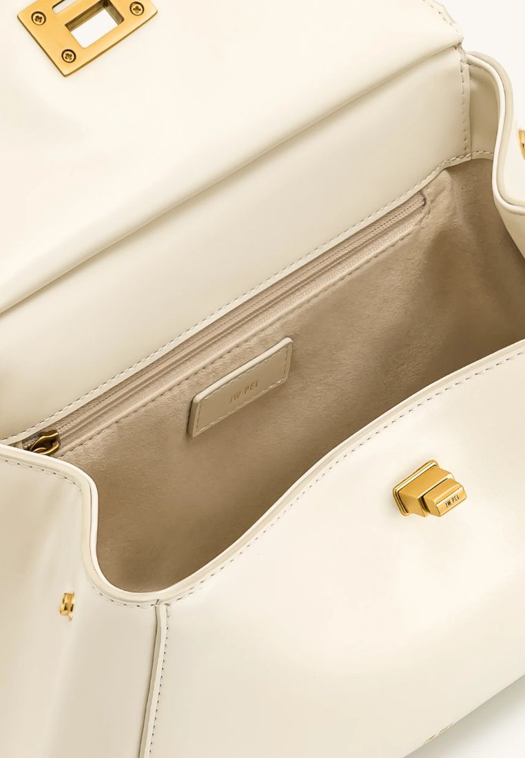Lucia Classic Top Handbag - White