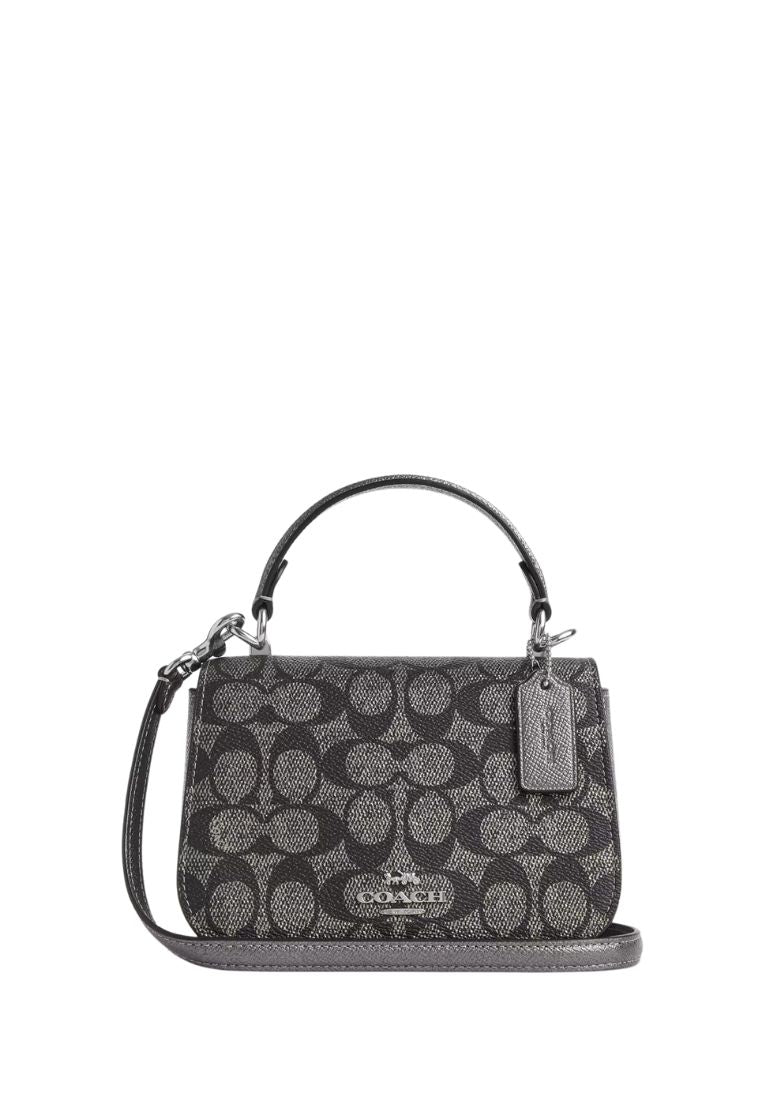 Lysa Top Handle Bag In Signature Canvas Silver Gunmetal Multi