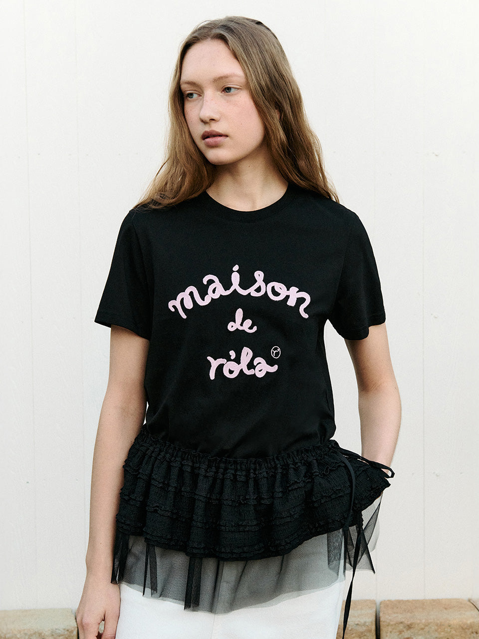 Maison De Rola Embroidery T-Shirt Black