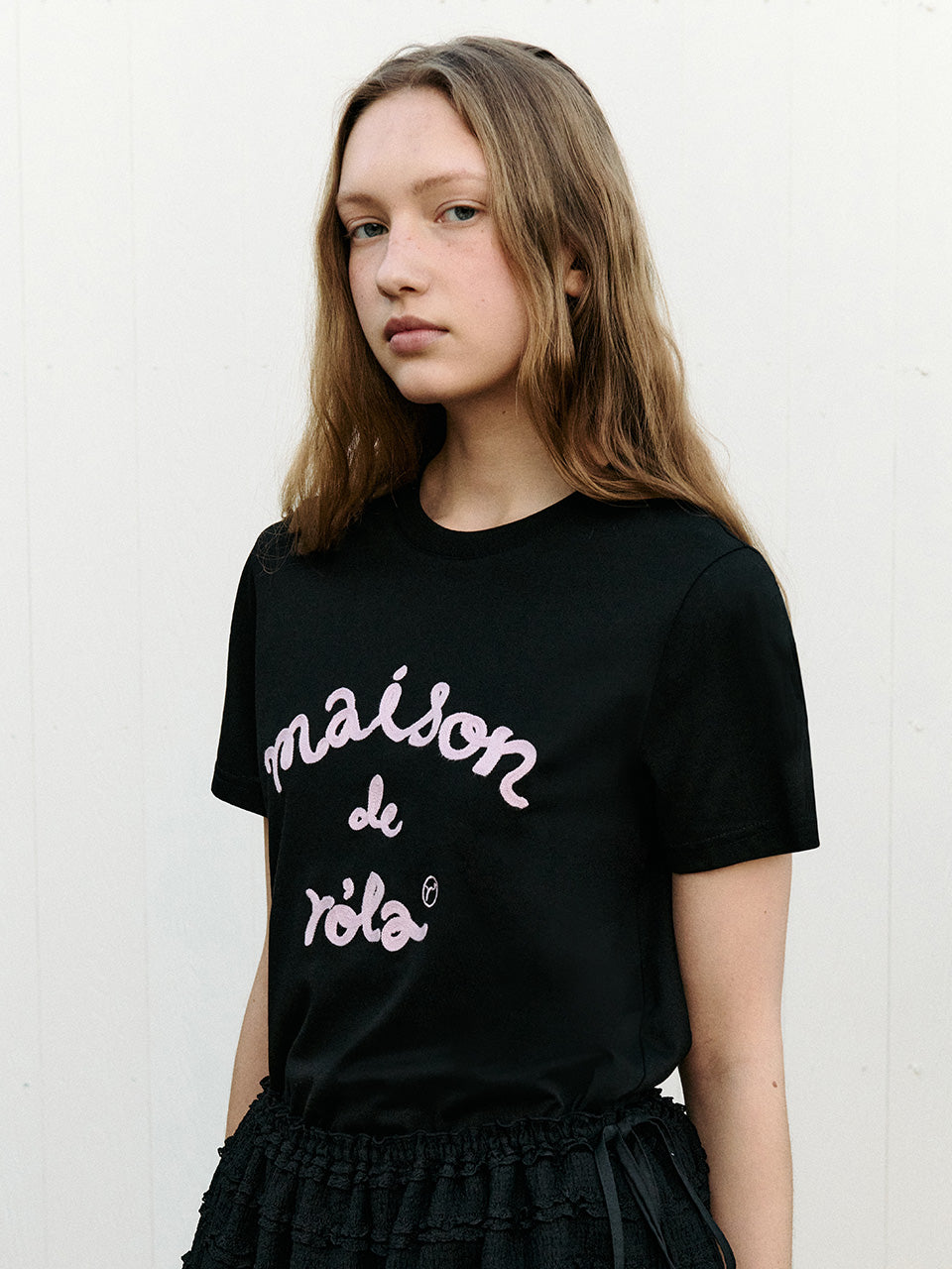 Maison De Rola Embroidery T-Shirt Black