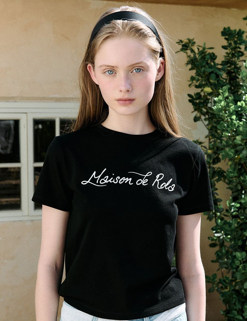 Maison De Rola Lettering T-Shirt Black