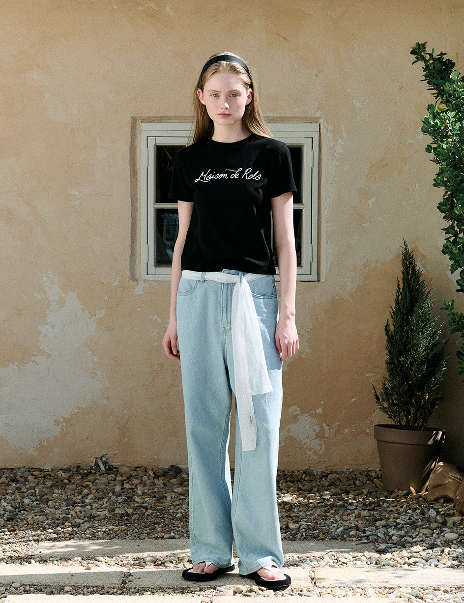 Maison De Rola Lettering T-Shirt Black