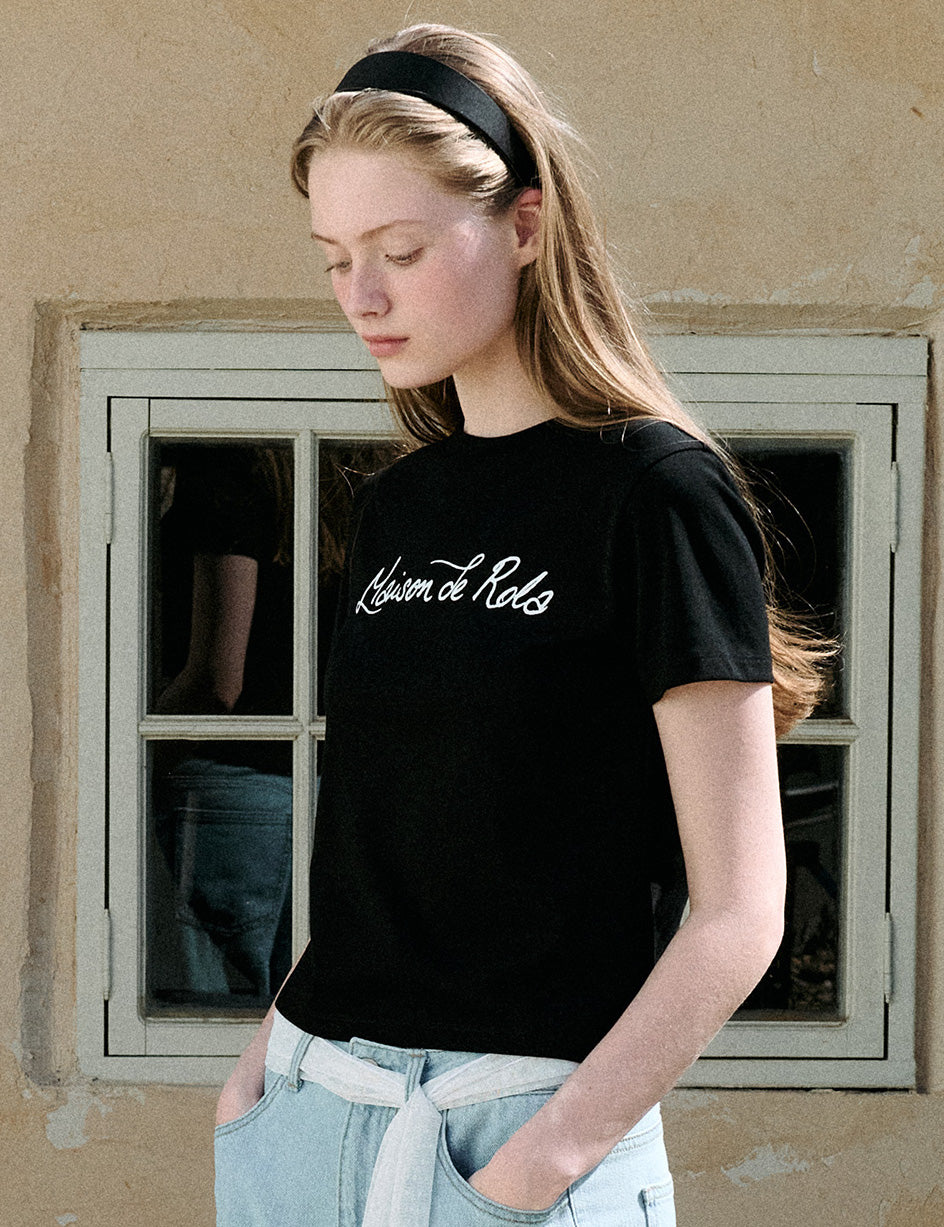 Maison De Rola Lettering T-Shirt Black