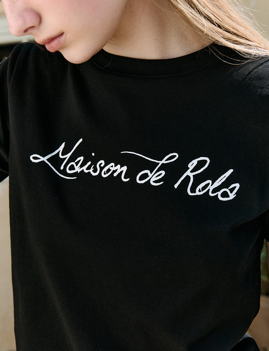 Maison De Rola Lettering T-Shirt Black