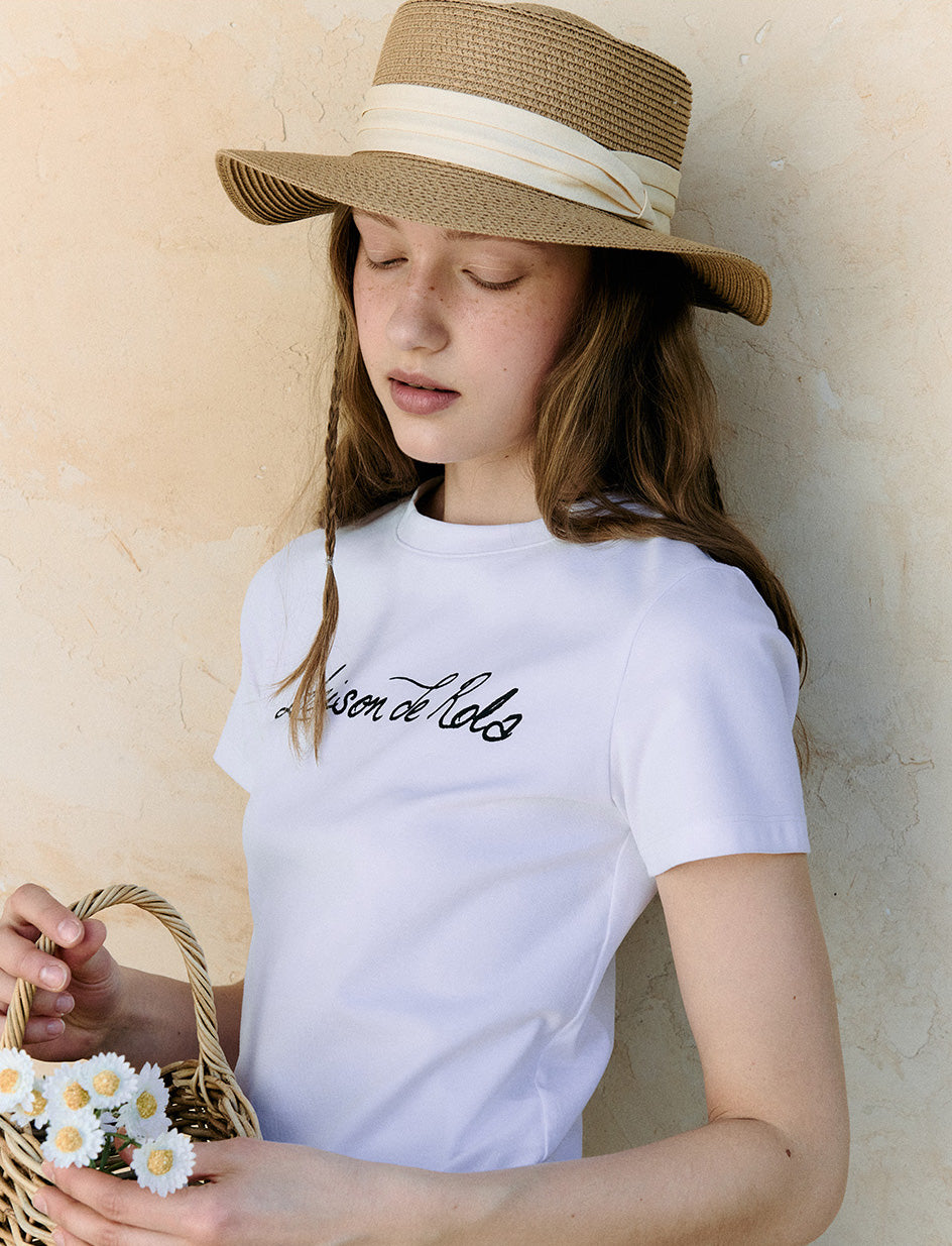 Maison De Rola Lettering T-Shirt White