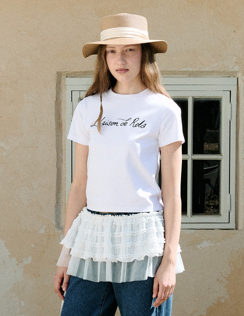 Maison De Rola Lettering T-Shirt White