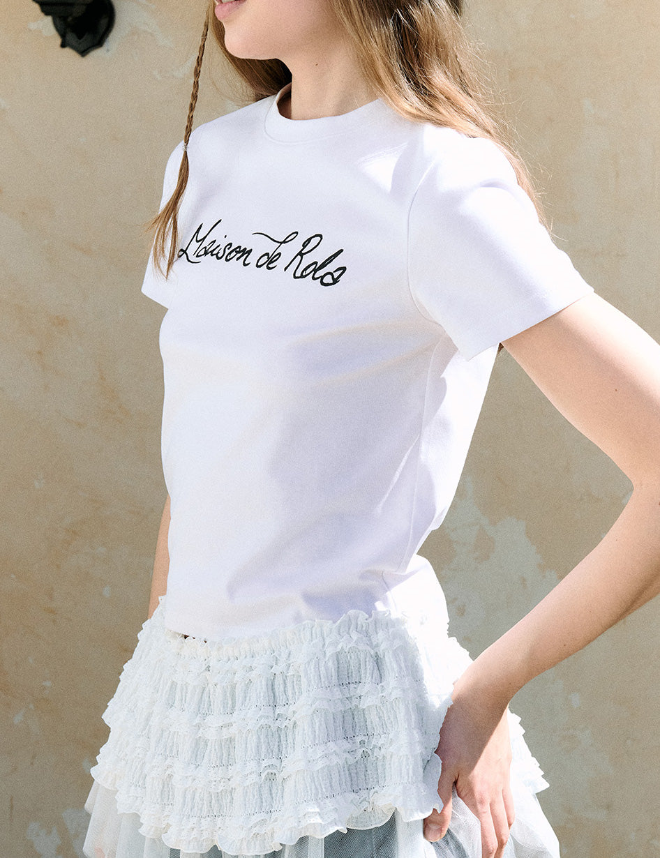 Maison De Rola Lettering T-Shirt White