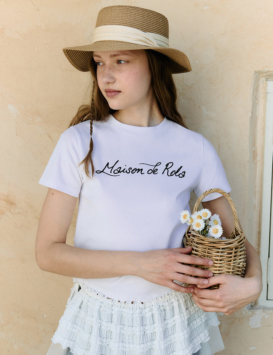 Maison De Rola Lettering T-Shirt White