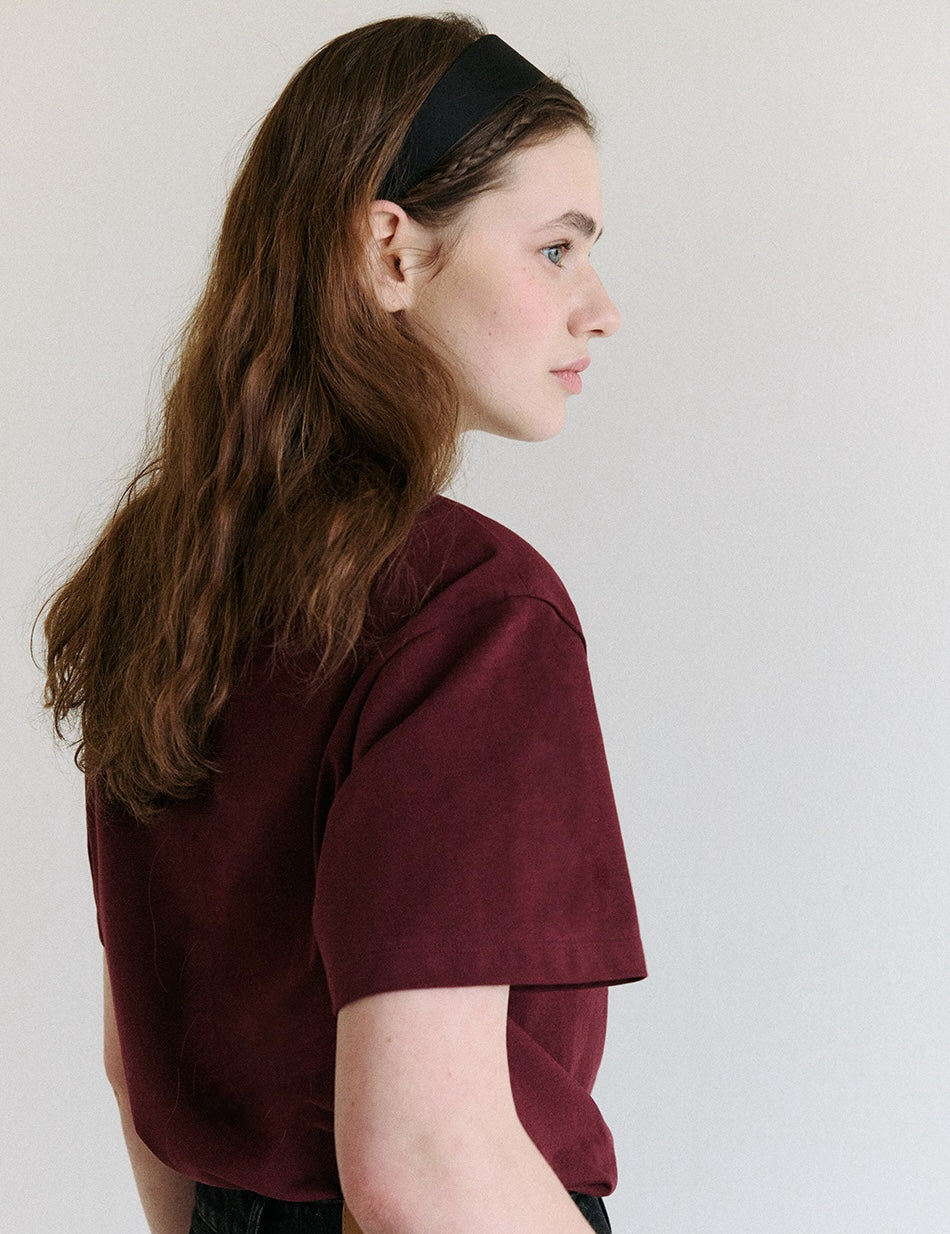 Maison De Rola Outline T-Shirt Burgundy