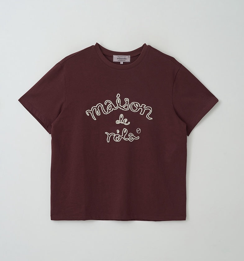 Maison De Rola Outline T-Shirt Burgundy