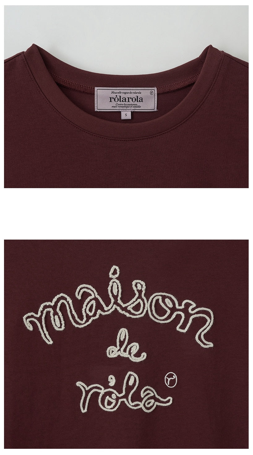 Maison De Rola Outline T-Shirt Burgundy