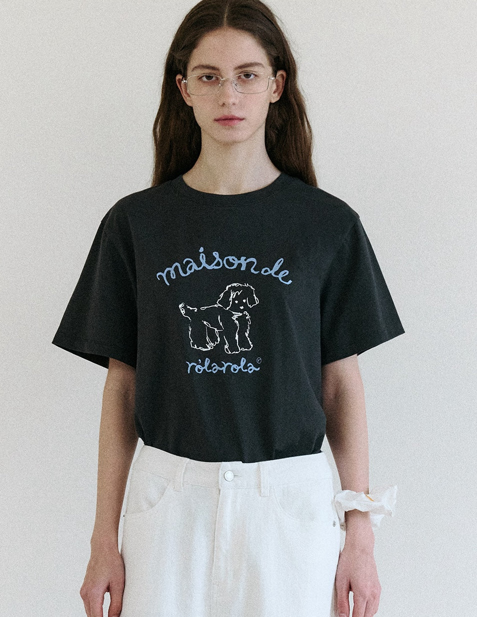 Maison Rola Puppy Friends T-Shirt Charcoal