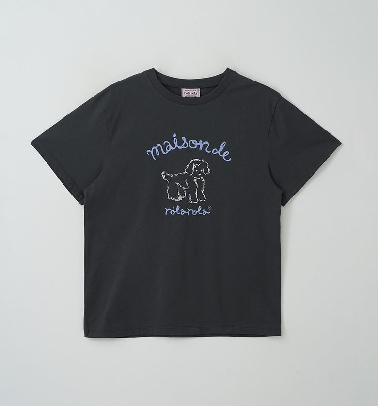 Maison Rola Puppy Friends T-Shirt Charcoal