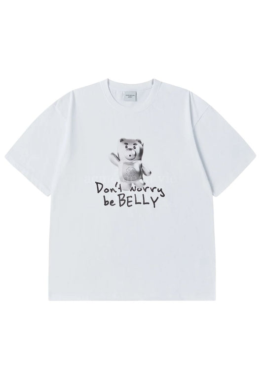 METAL BELLY Short Sleeve T-Shirt White