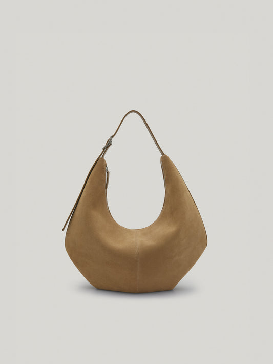 MOSSY HOBO BAG suede sand
