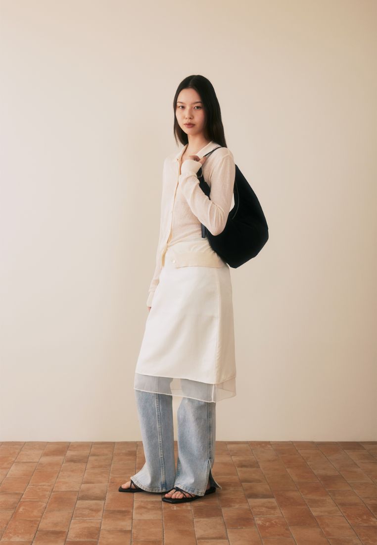 MOSSY HOBO BAG soft black