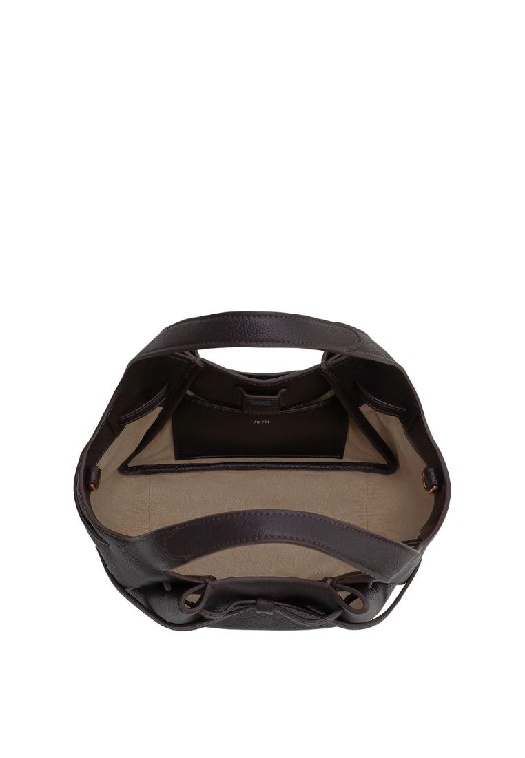 Mabel Soft Bow Tote Bag - Dark Brown