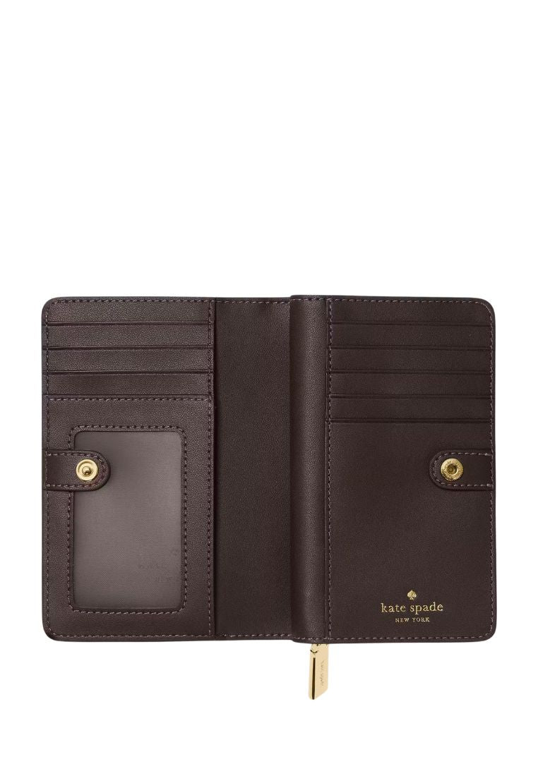 Madison Croc Embossed Medium Bifold Wallet Hot Fudge