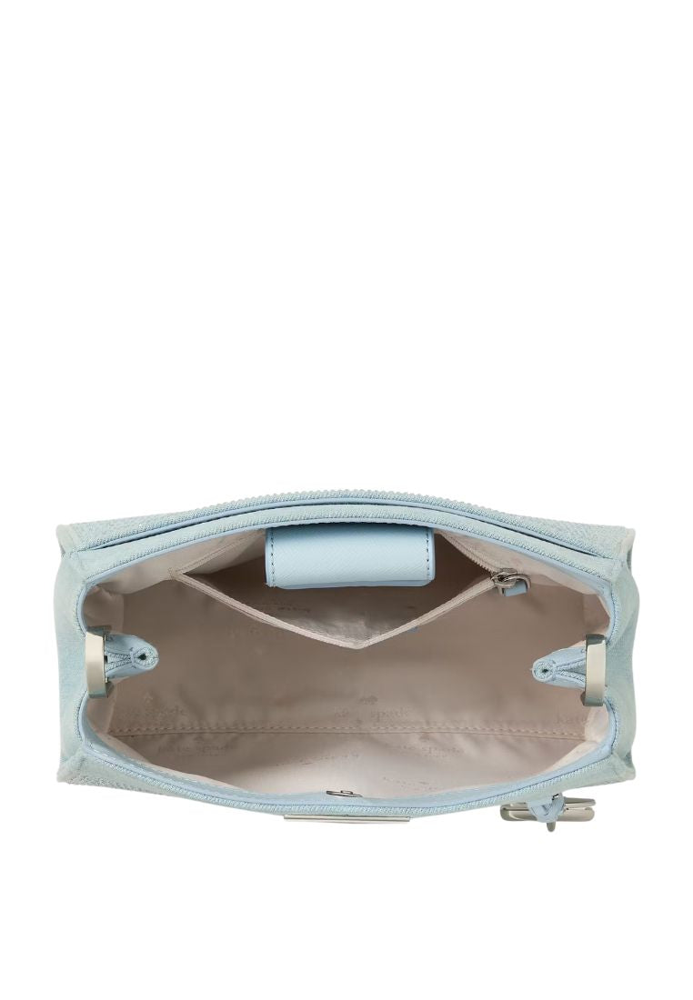 Madison Studded Denim Small Top Handle Satchel Blue Multicolor