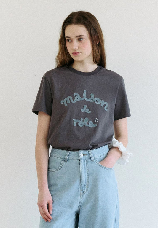 Maison De Rola Embroidery T-Shirt Charcoal