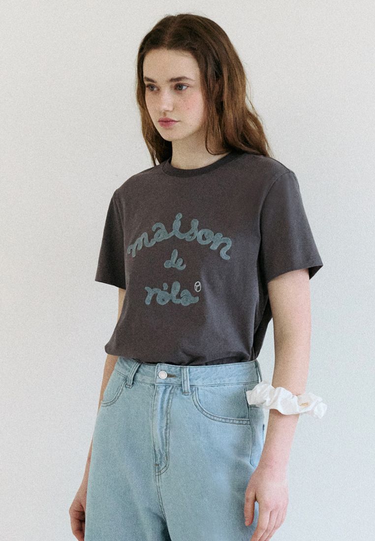 Maison De Rola Embroidery T-Shirt Charcoal