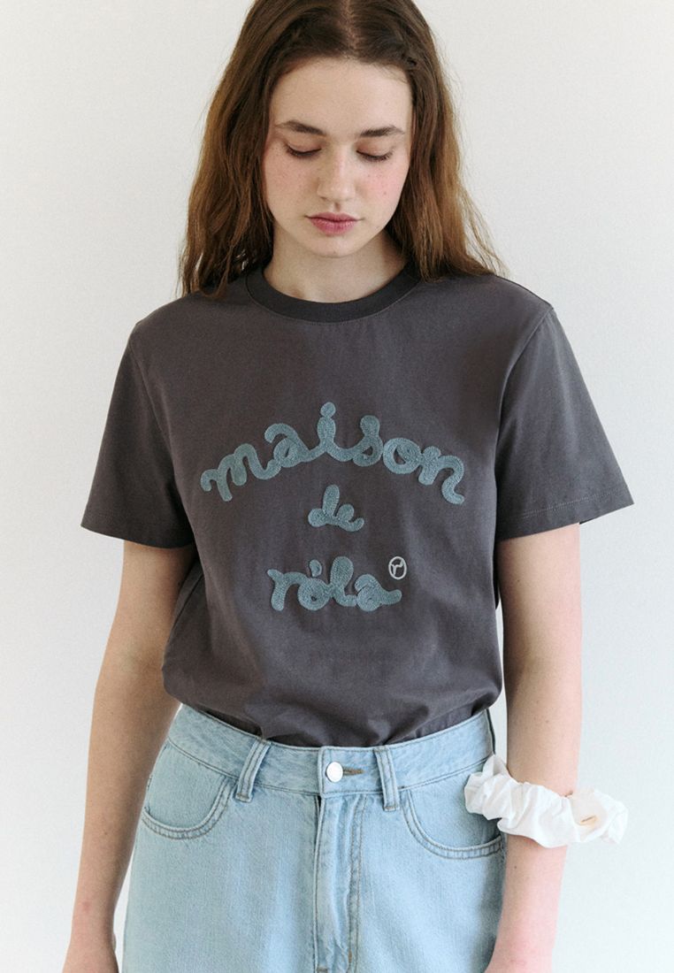Maison De Rola Embroidery T-Shirt Charcoal