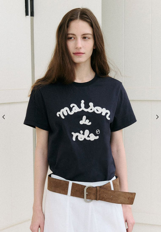 Maison De Rola Embroidery T-Shirt Navy