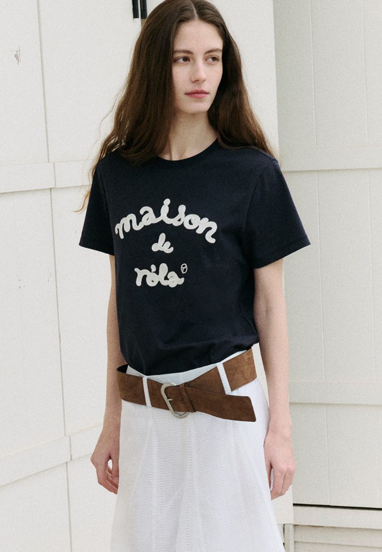 Maison De Rola Embroidery T-Shirt Navy