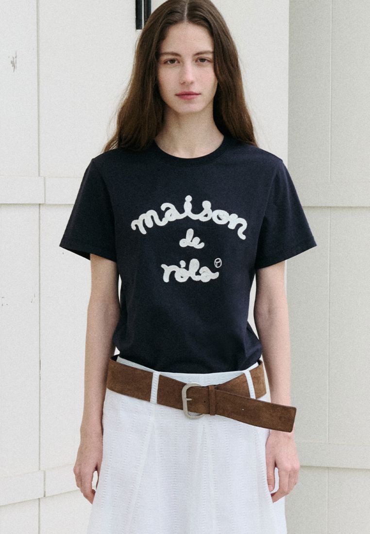 Maison De Rola Embroidery T-Shirt Navy