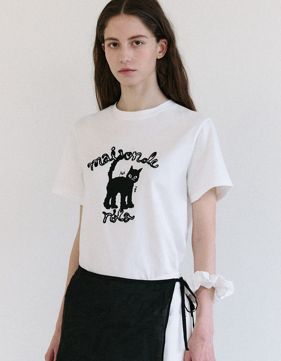 Maison Rola Cat Friends T-Shirt White