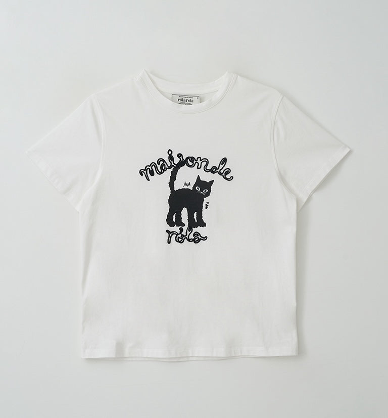 Maison Rola Cat Friends T-Shirt White