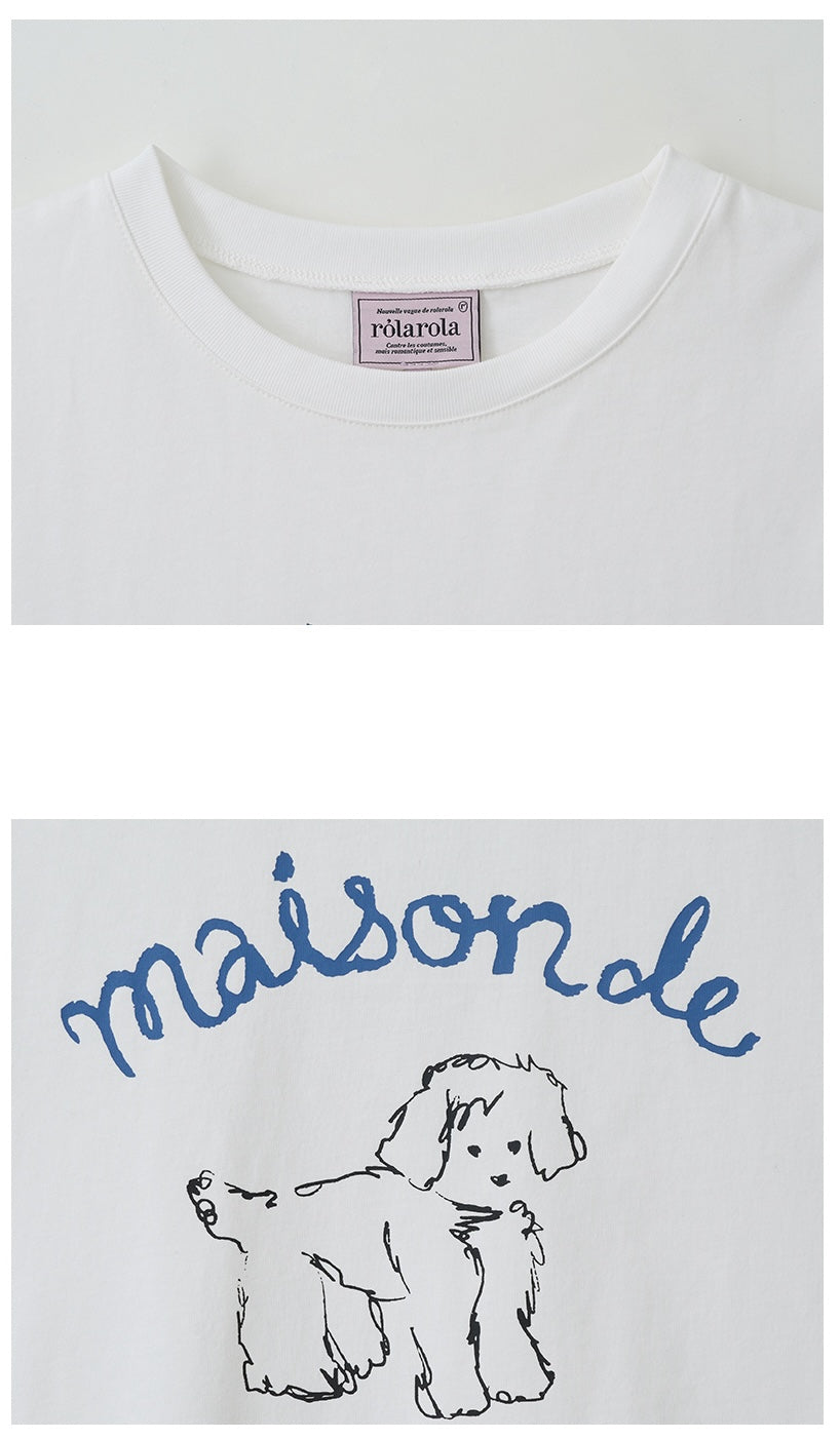 Maison Rola Puppy Friends T-Shirt White
