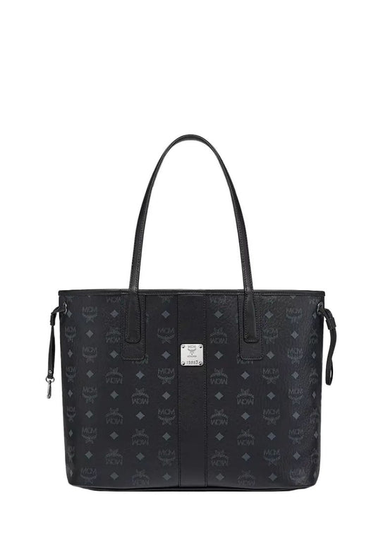 Medium Reversible Cubic Liz Visetos Shopper Bag Black