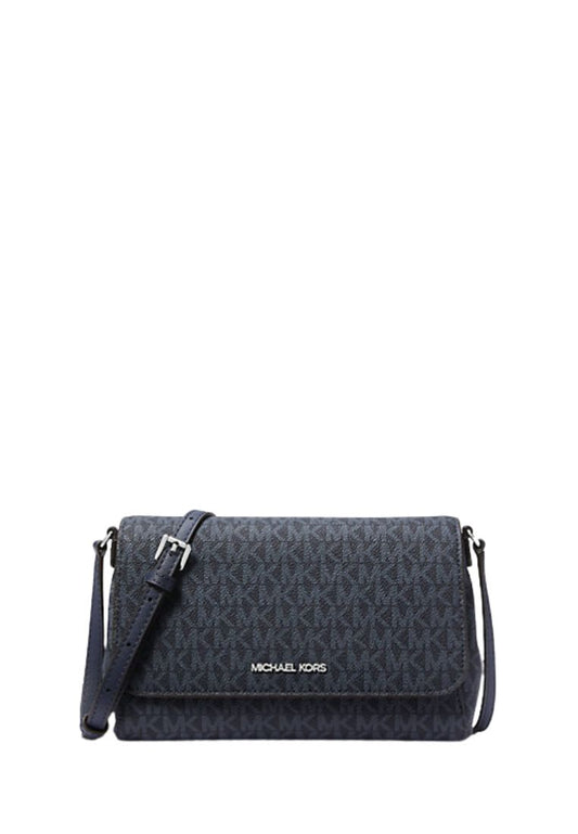 Medium Signature Logo Convertible Crossbody Bag Navy