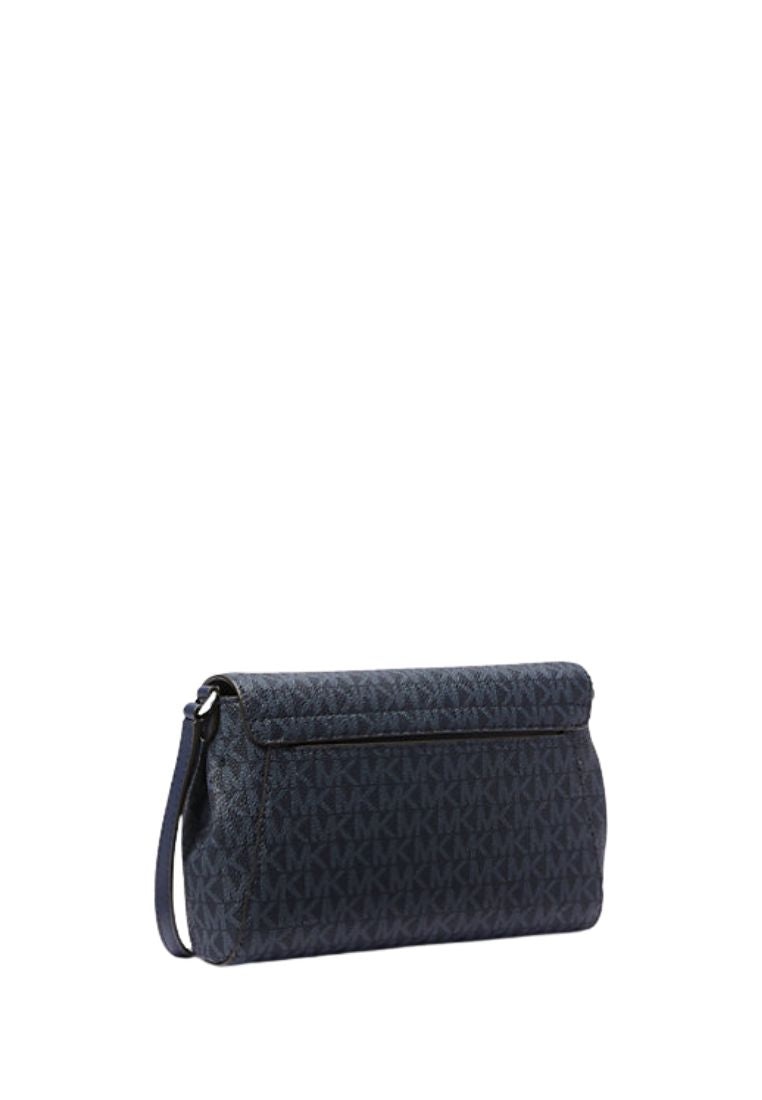 Medium Signature Logo Convertible Crossbody Bag Navy