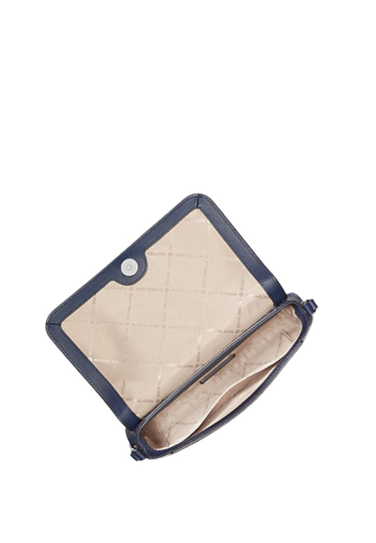 Medium Signature Logo Convertible Crossbody Bag Navy