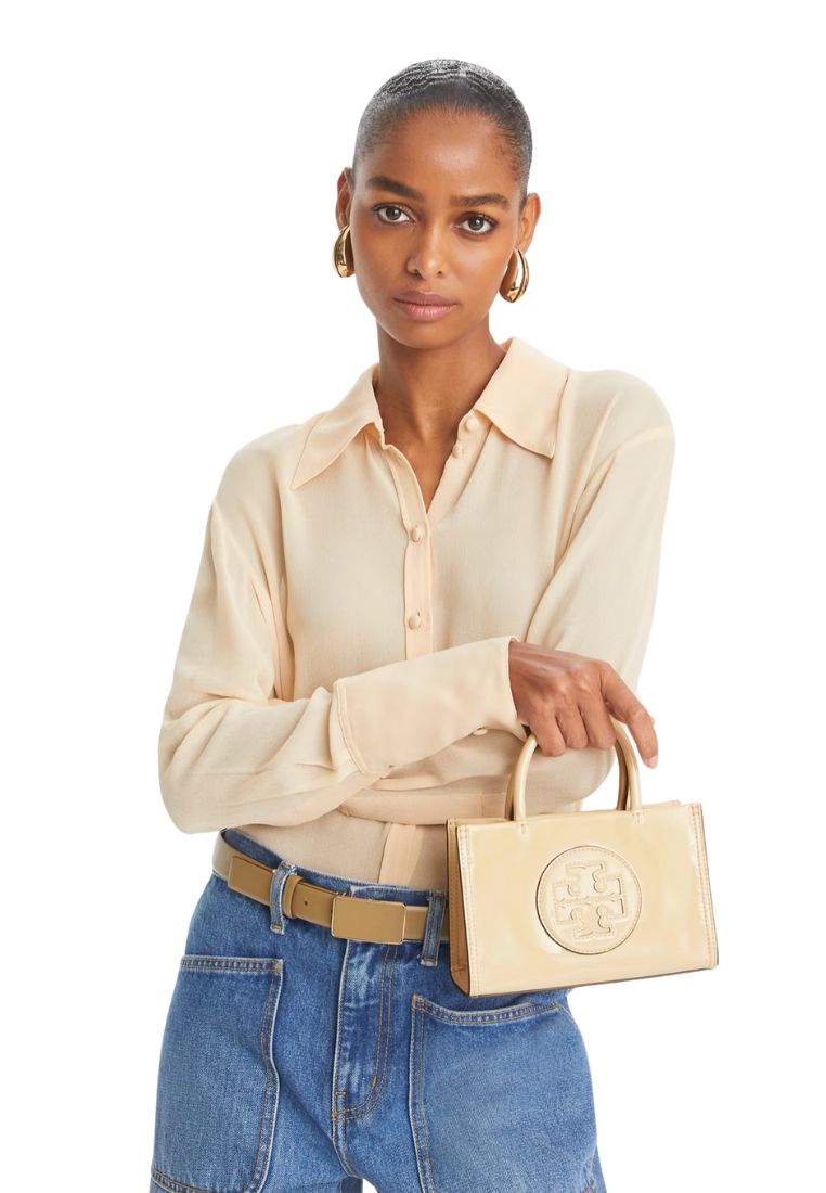 Mini Ella Bio Patent Tote Vanilla Soft Serve