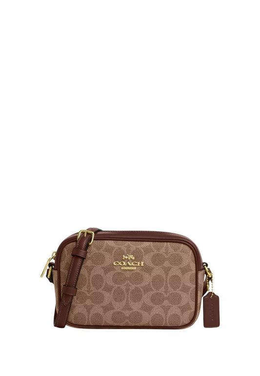 Mini Jamie Camera Bag In Signature Canvas Gold Tan Brown