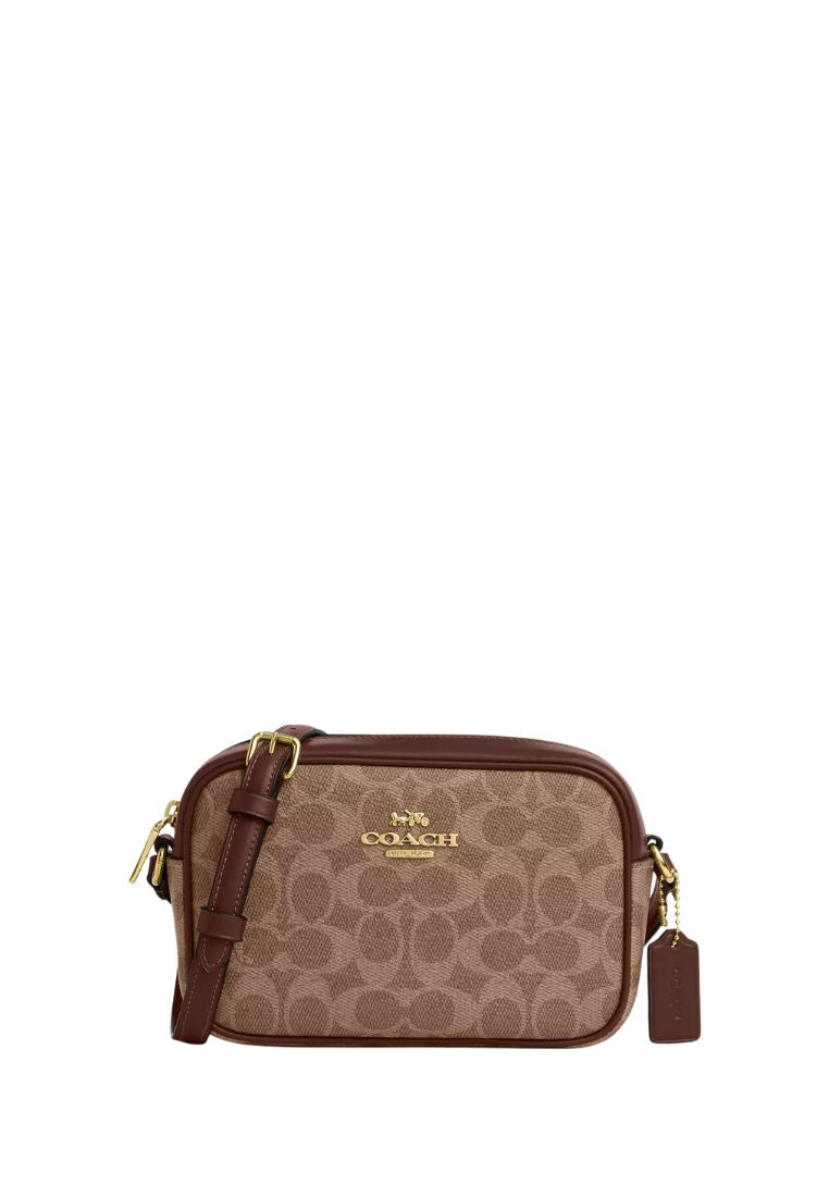 Mini Jamie Camera Bag In Signature Canvas Gold Tan Brown