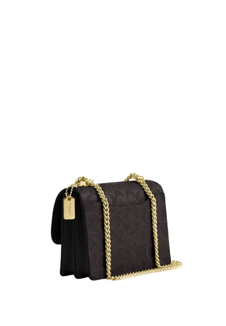 Mini Klare Crossbody Bag In Signature Canvas Gold Walnut Black