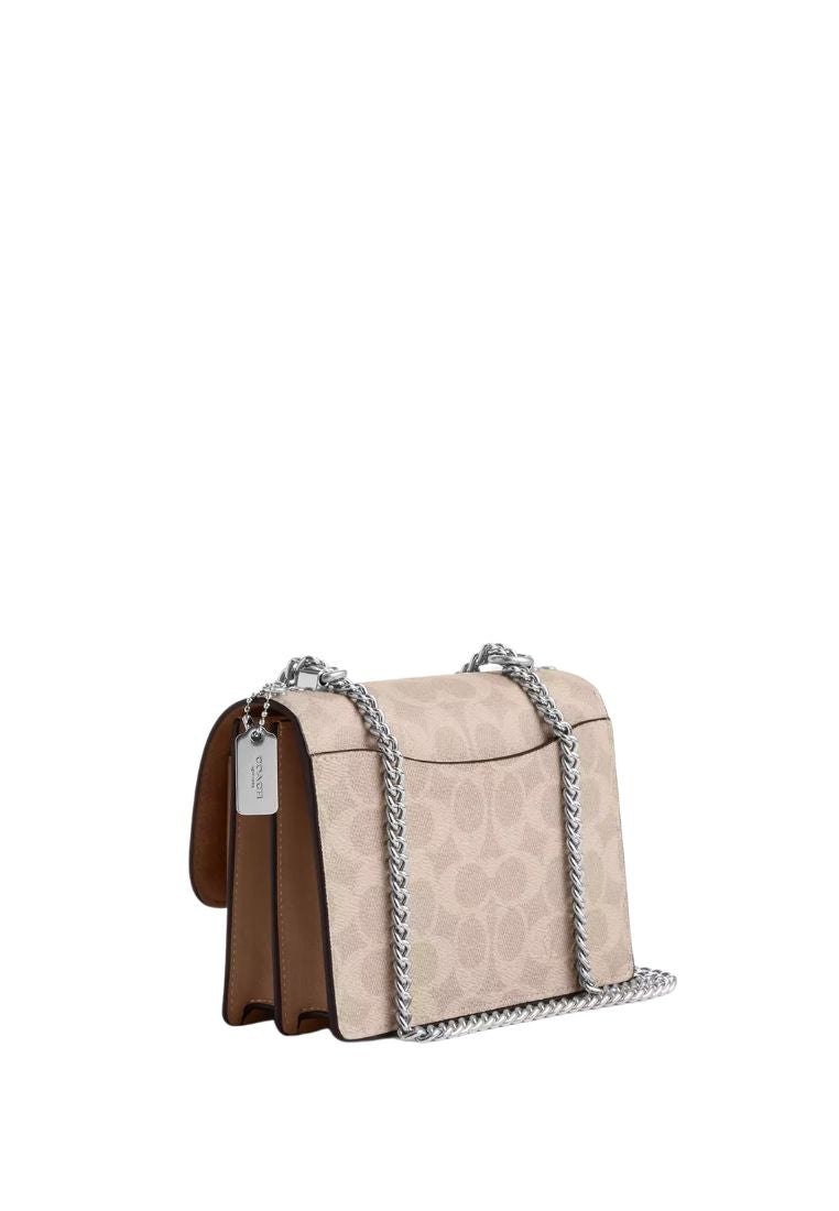 Mini Klare Crossbody Bag In Signature Canvas Silver Sand Taupe