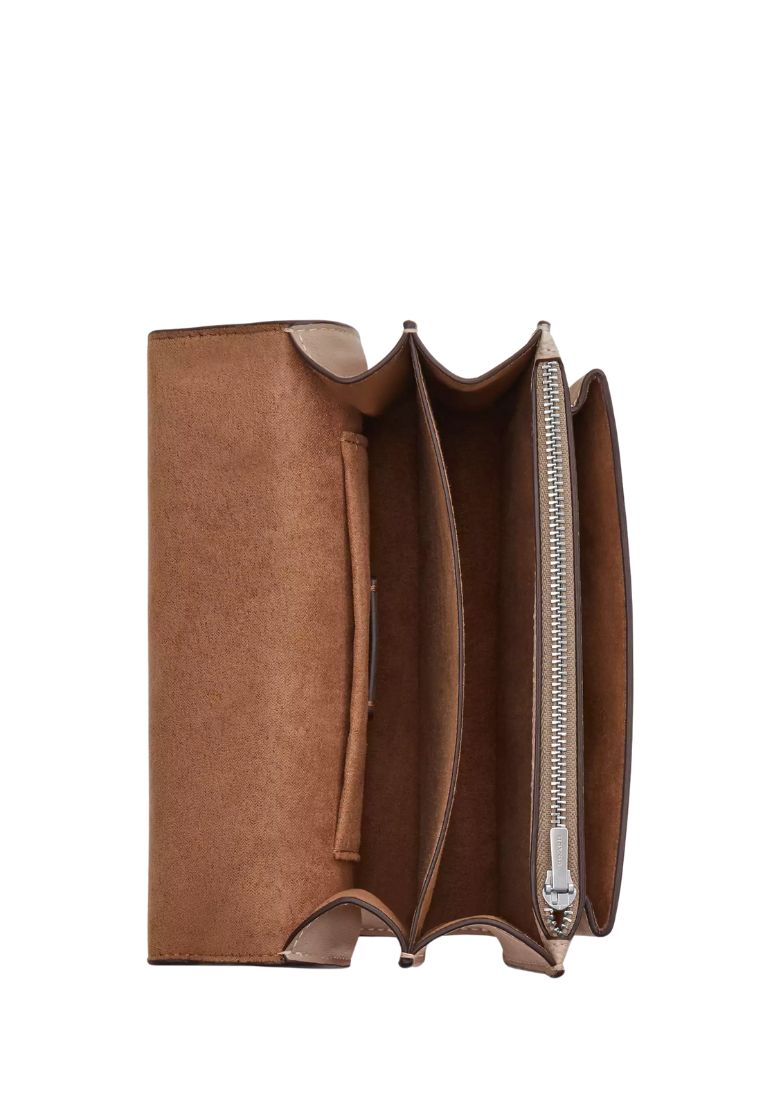 Mini Klare Crossbody Bag In Signature Canvas Silver Sand Taupe