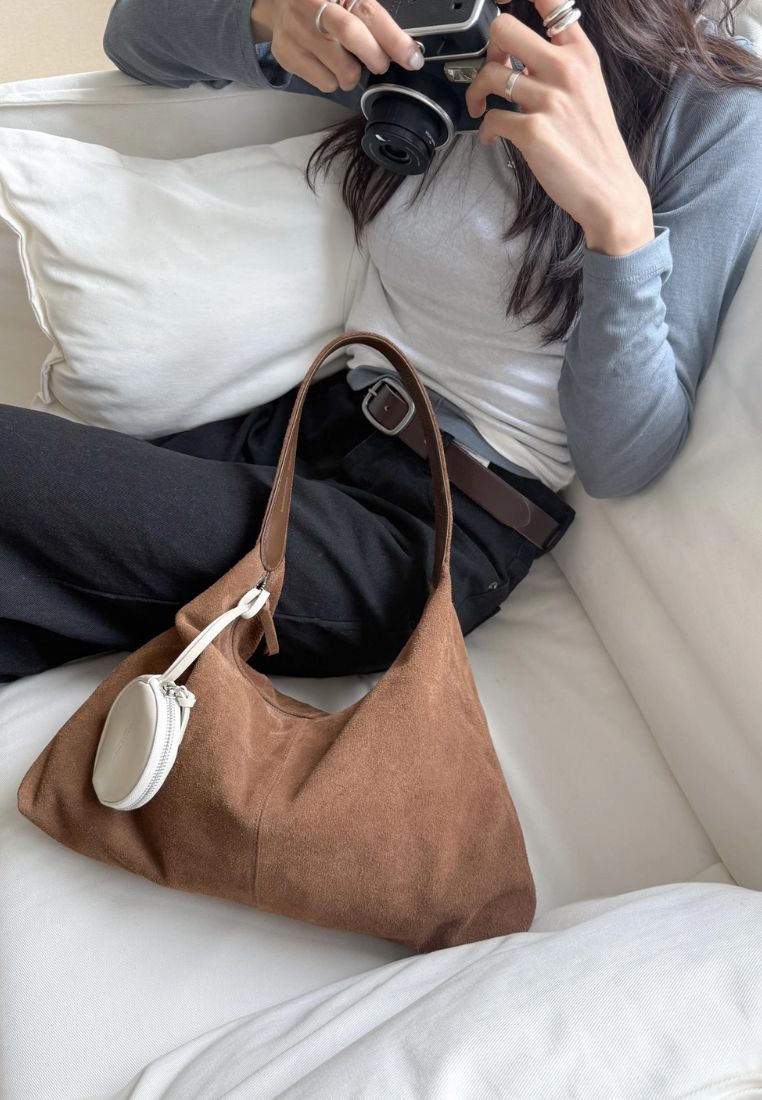 Monet Bag L Suede Brown