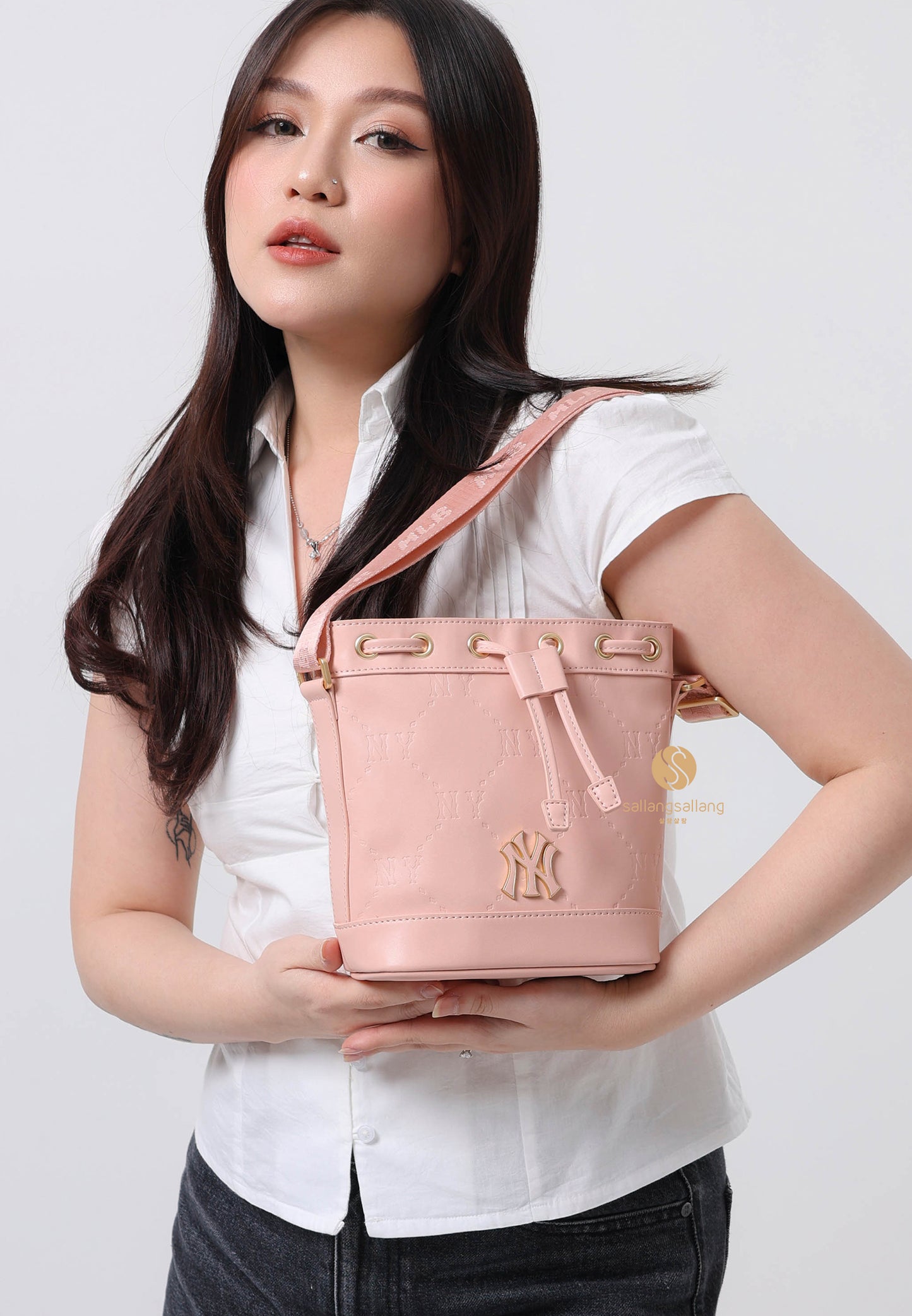 Monogram Argyle NY Yankees Pink