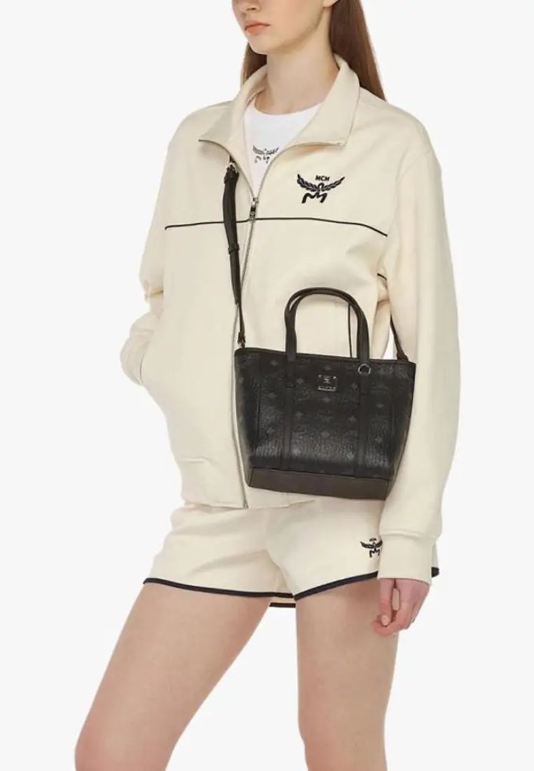 Monogram Logo-Print Tote Bag Visetos Black