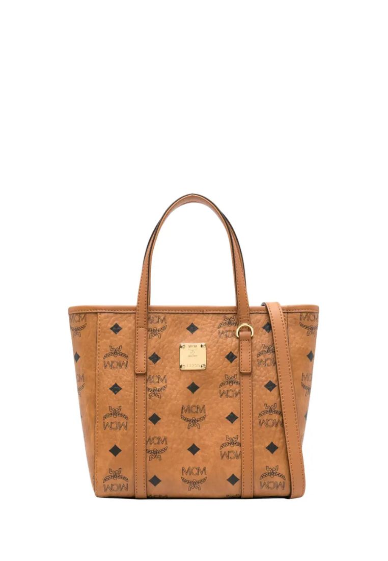 Monogram Logo-Print Tote Bag Visetos Cognac
