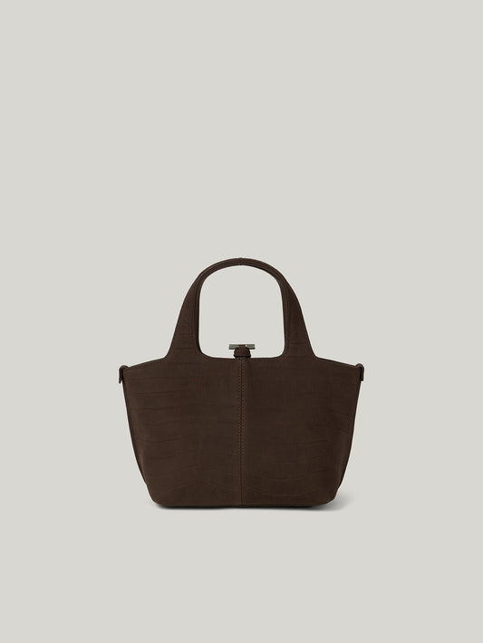 PANIER PETIT BAG nubuck pattern brown